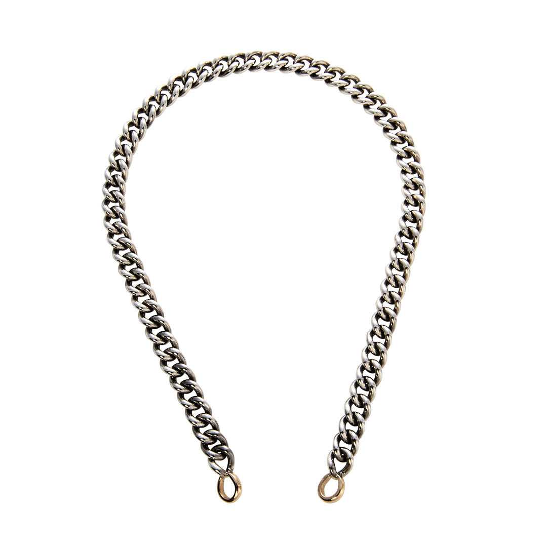Marla Aaron Silver Mini Mega Curb Chain Necklace