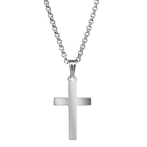 Adult Sterling Silver 11x23mm Cross Pendant Necklace