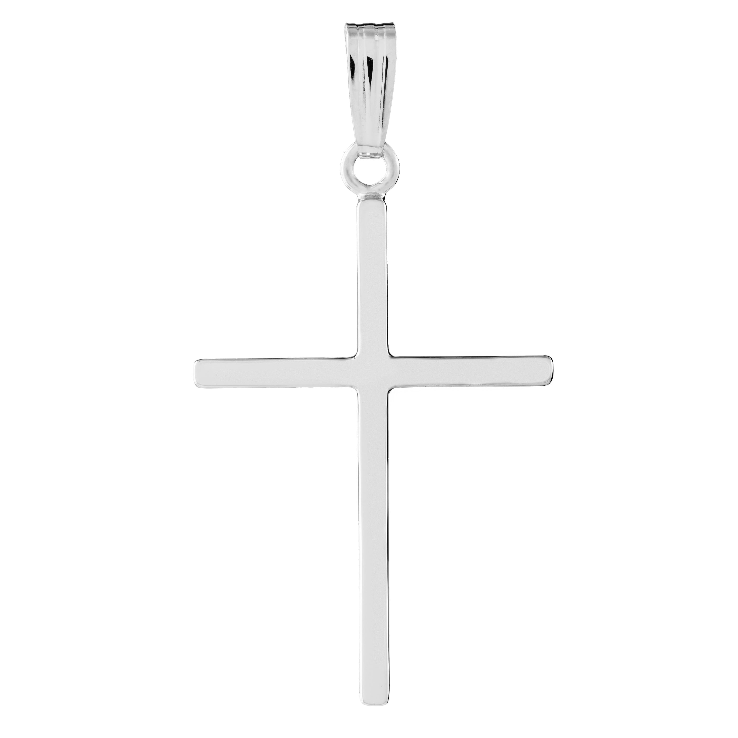 Sterling Silver 19x35mm Cross Pendant Necklace