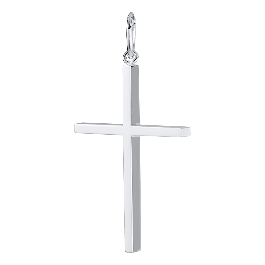 Sterling Silver 24x44mm Cross Pendant Necklace