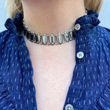 Victorian Sterling Silver Book Chain Collar Necklace