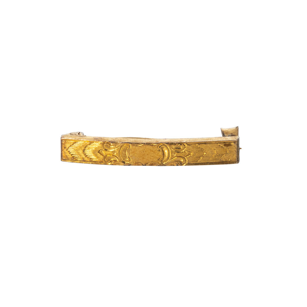 Estate Engraved Gold Filled Bar Pin