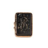 Victorian Agate Intaglio Seal 14K Gold Fob Pendant