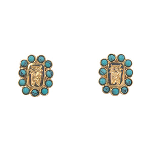 Goldbug Crest Turquoise Earrings