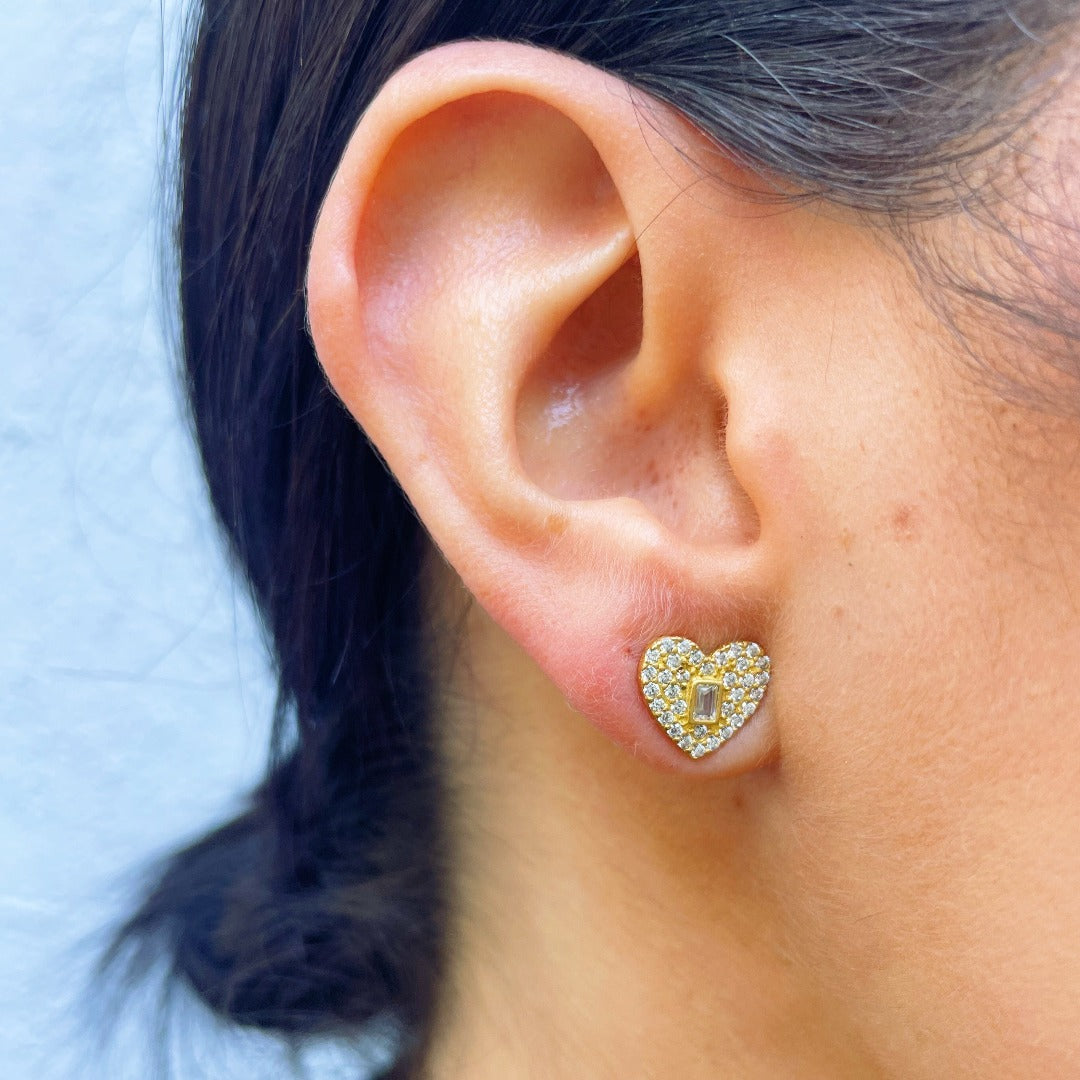 Freida Rothman Locked in LOVE Stud Earrings