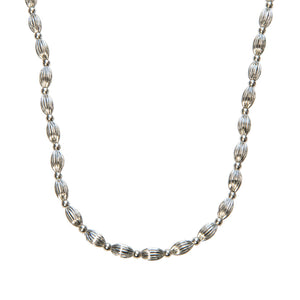 Silver Plated Charleston Rice Bead Necklace