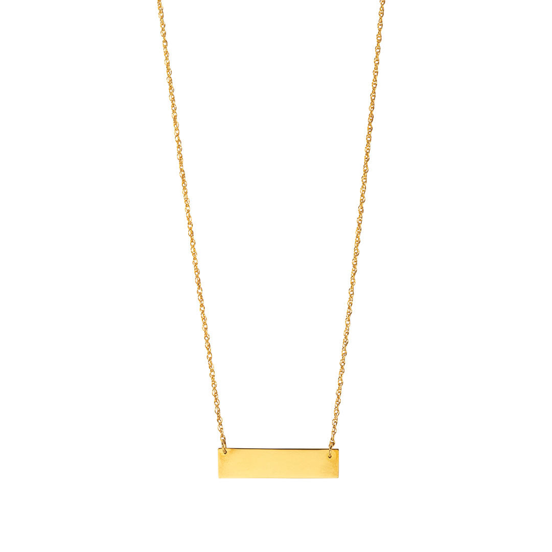 22K Gold Plated Bar Pendant Necklace