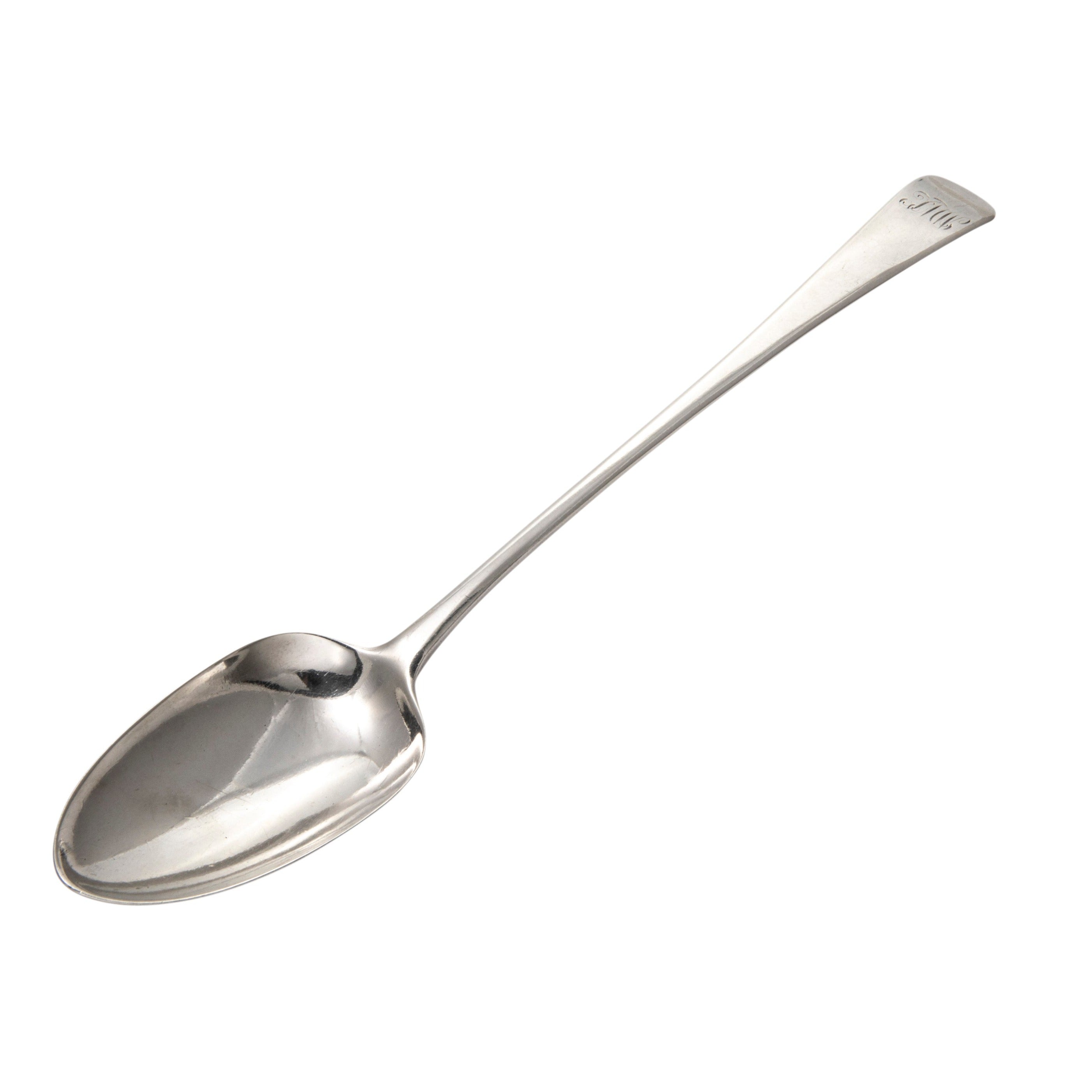Estate Engraved Sterling Silver Serving Spoon