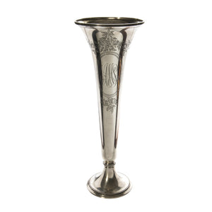 Estate Engraved Gorham Sterling Silver Trumpet Vase