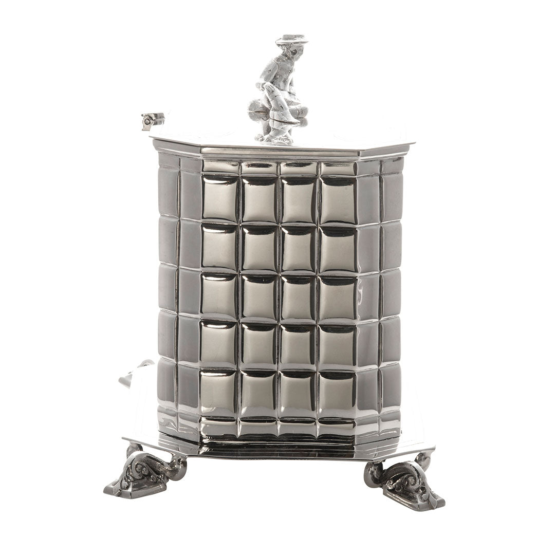 Estate English Silver Plated Quilted Biscuit Box