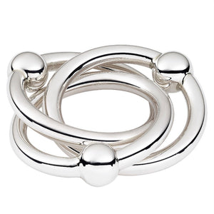 Sterling Silver Triple Ring Baby Rattle