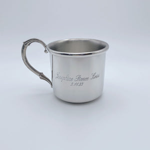 Pewter Easton Baby Cup with machine engraving