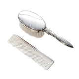 Sterling Silver Baby Girl Brush & Comb Set with machine engraving