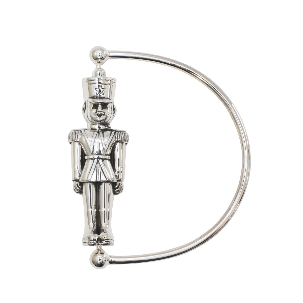 Silver Plated Toy Soldier Baby Rattle