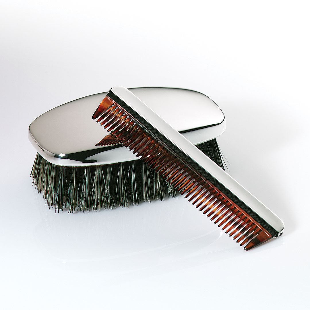 Sterling Silver Men's Brush & Comb Set