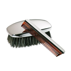 Sterling Silver Men's Brush & Comb Set