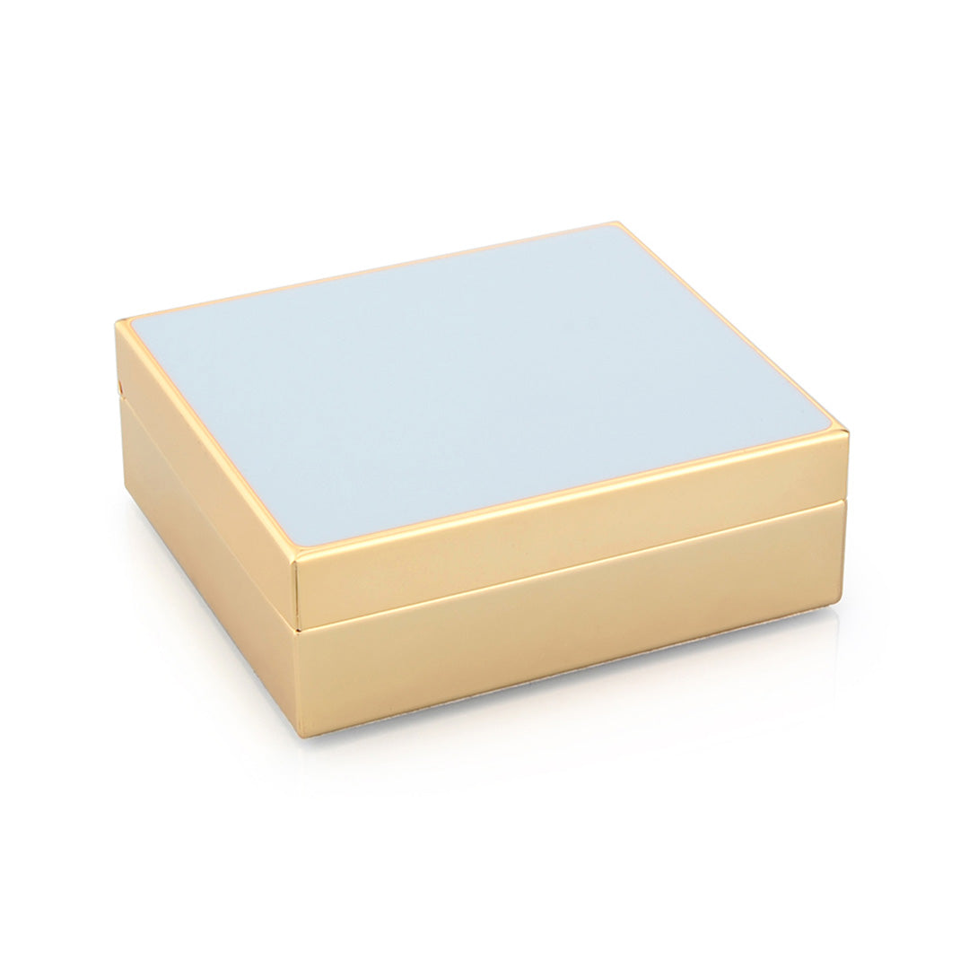 Powder Blue Enamel & Gold Plated Trinket Box