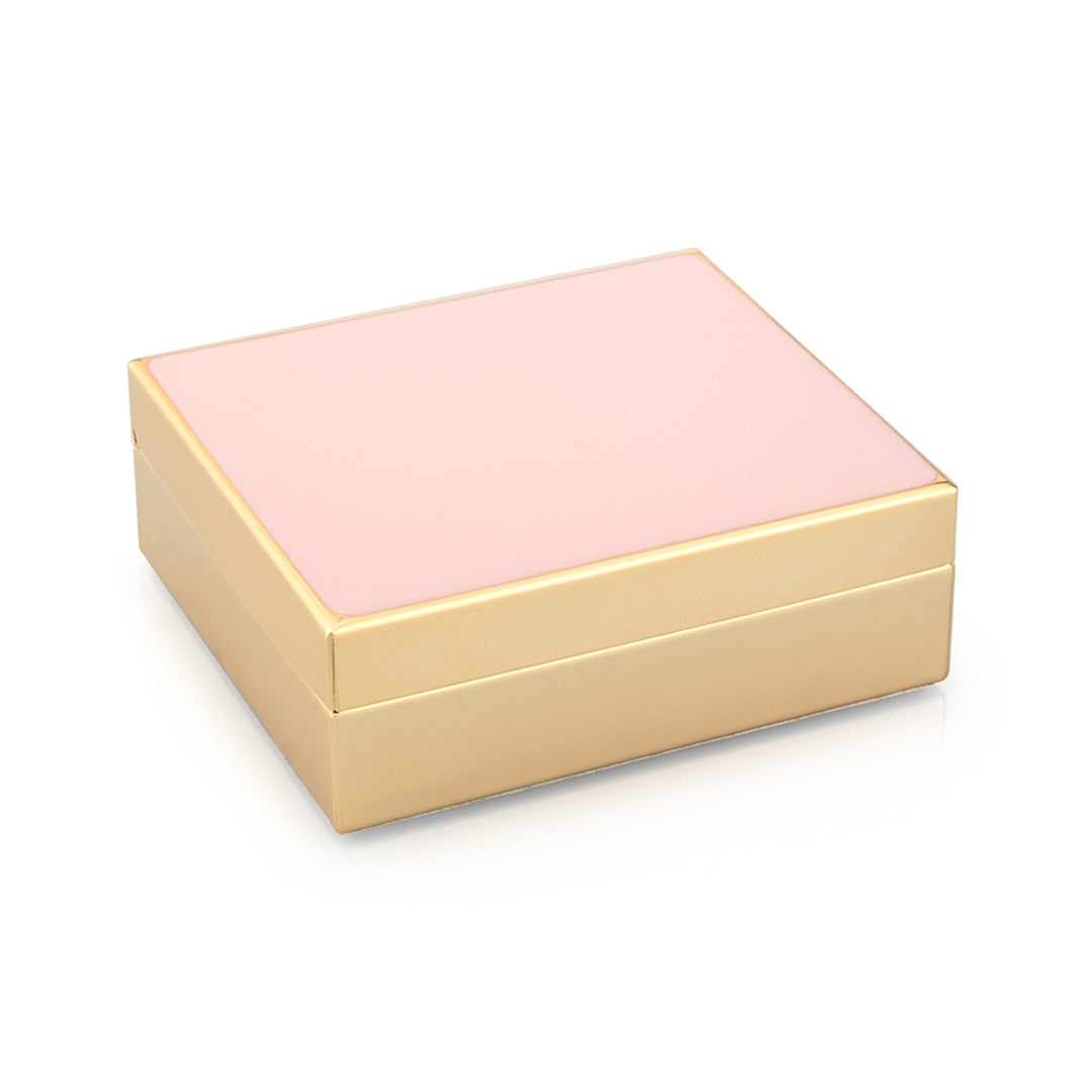 Pale Pink Enamel & Gold Plated Trinket Box
