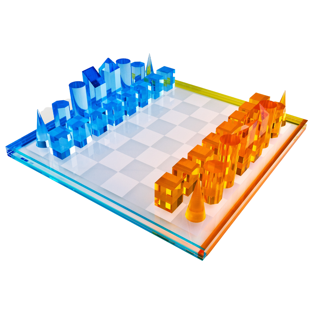 Multicolor Lucite Chess Set