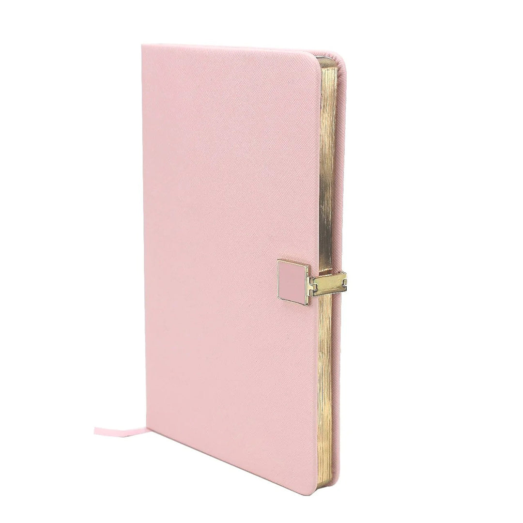 Pink Faux Leather & Gold Edge Notebook A5