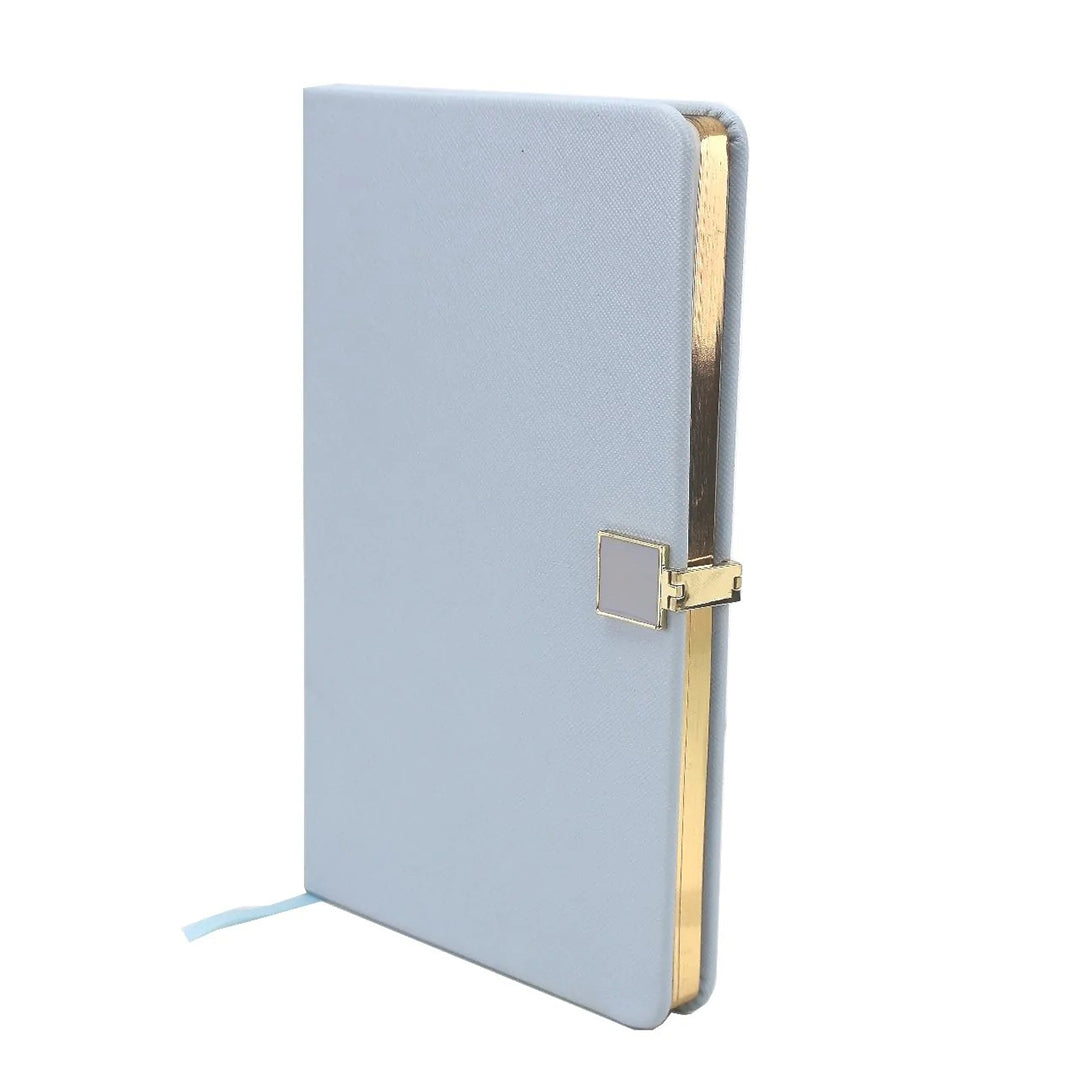 Blue Faux Leather & Gold Edge Notebook A5