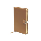 Tan Faux Leather & Gold Edge Notebook A6