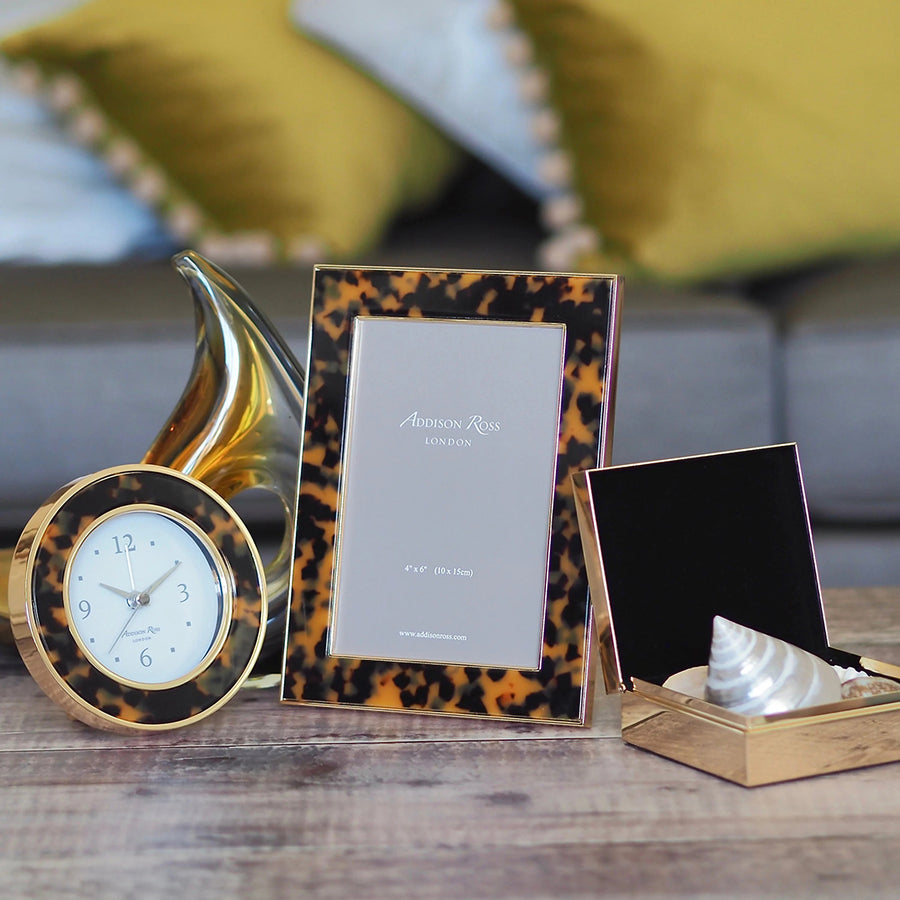 Faux Tortoise Shell Gold-Plated Picture Frame 5x7