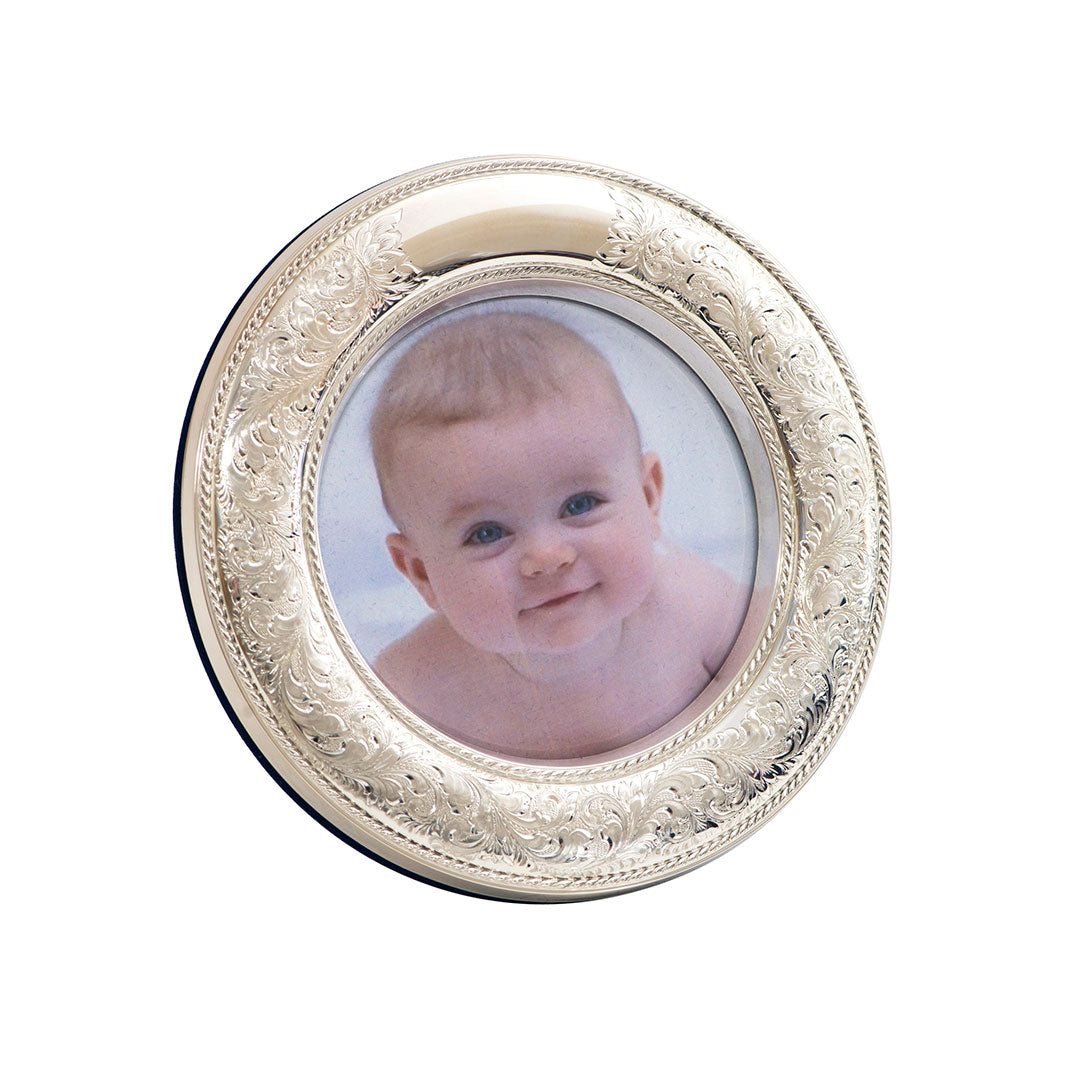 Sterling Silver Nostalgia Round Picture Frame