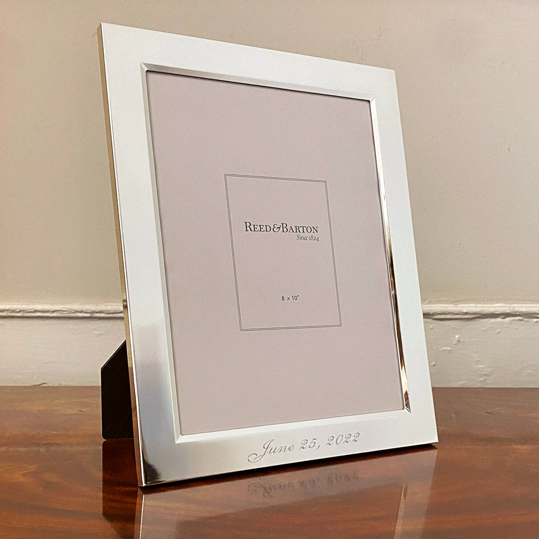 Silver Plated Classic Picture Frame 8x10 with machine engraved date