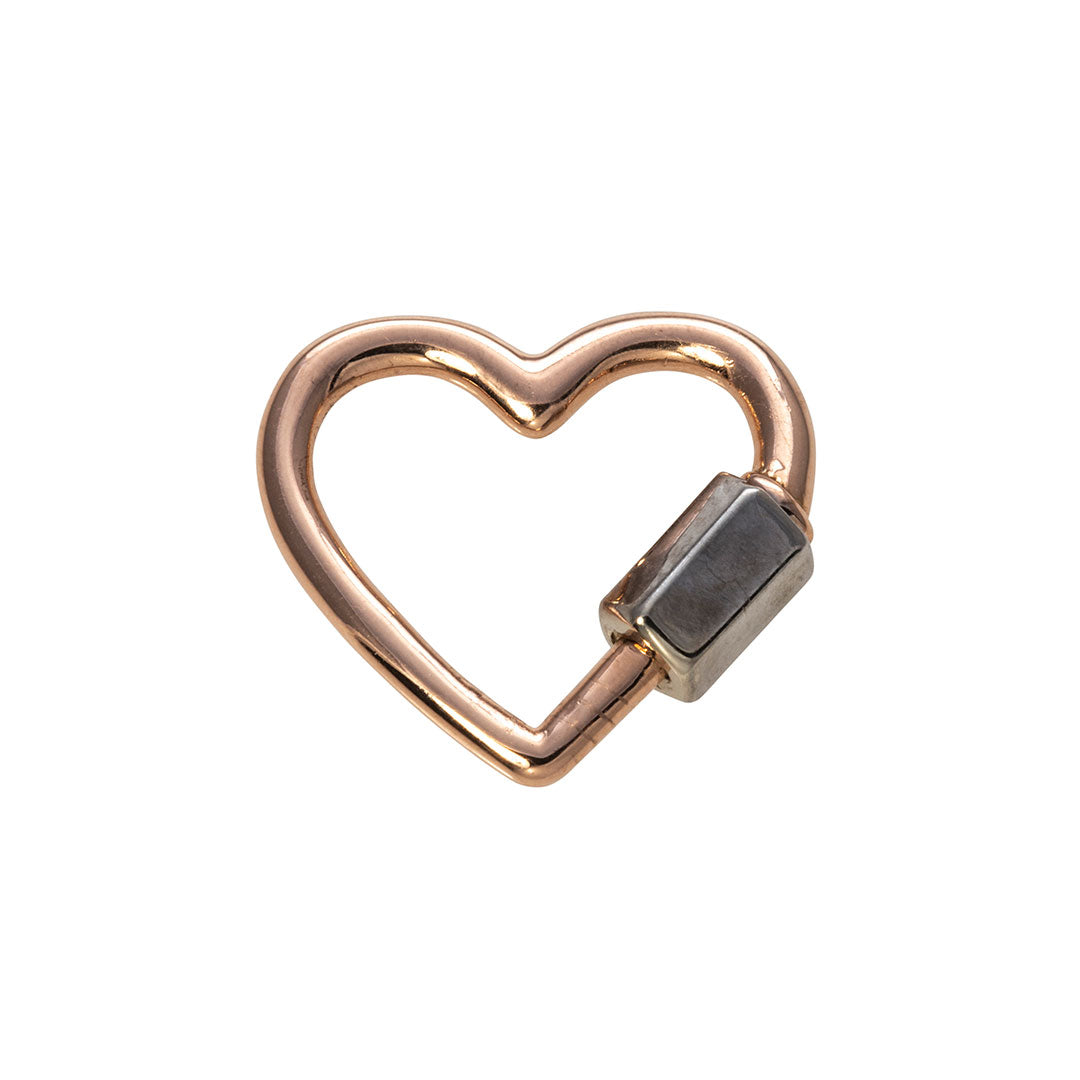 Marla Aaron 14K Rose and White Gold Baby Heart Lock