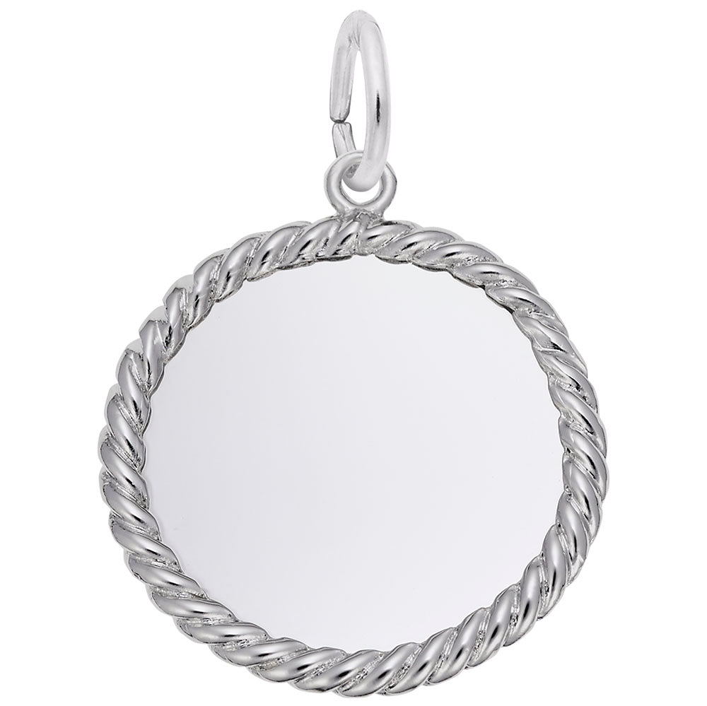 Sterling Silver Extra Small Rope Disc Charm