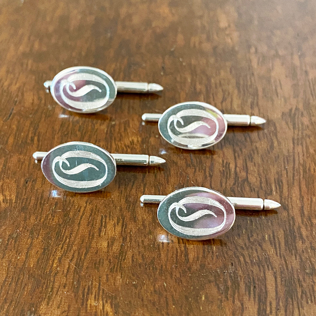 Sterling Silver Oval Shirt Studs