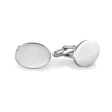Silver Plated Polished Oval Cufflinks