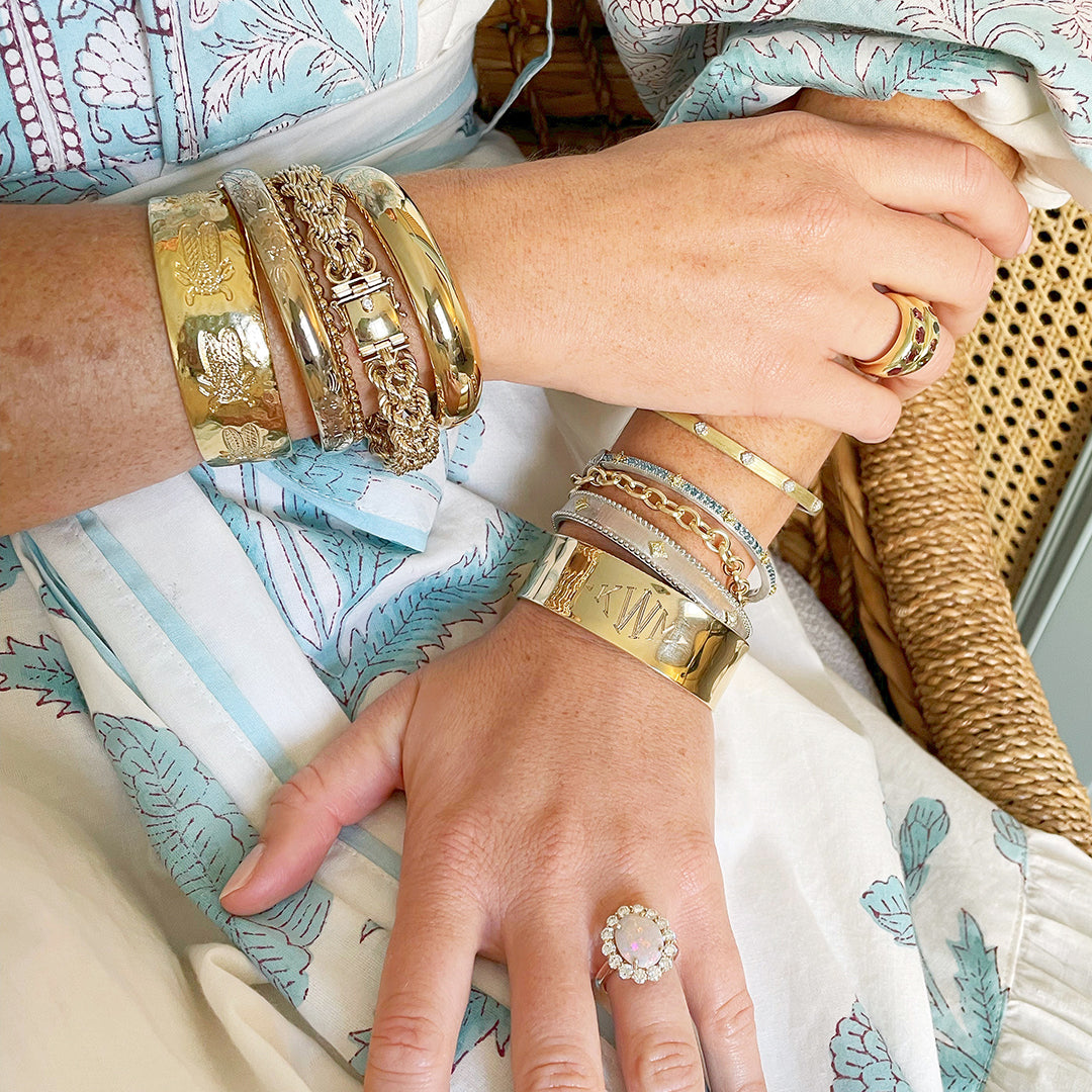 Buy Women Gold Plated Wide Cuff Bracelet - Bracelets & Bangles Online India  - FabAlley