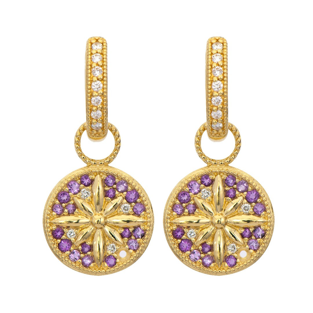 Jude Frances Moroccan Flower Amethyst Earring Charms