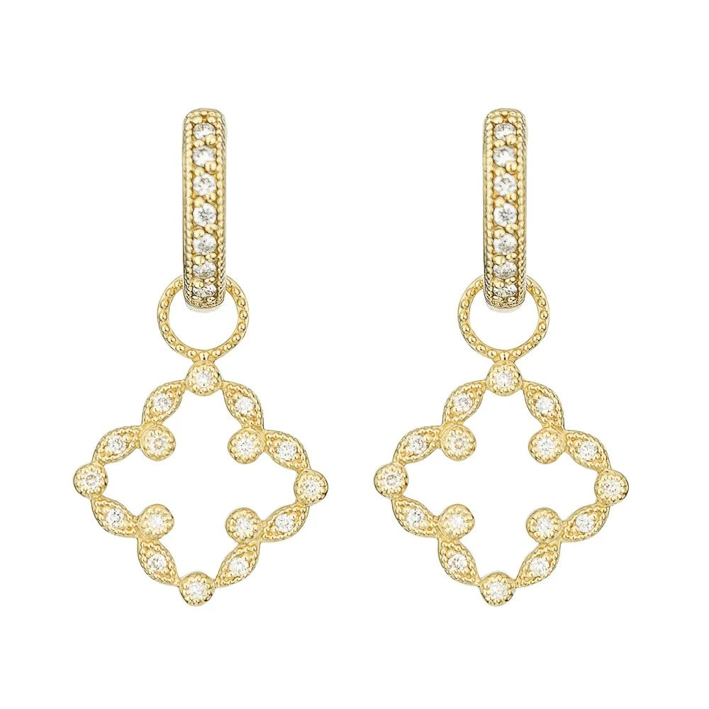 Jude Frances Pave Open Clover Marquis Earring Charms