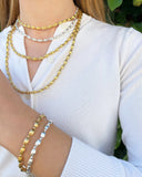 Gold Plated and Silver Plated Charleston Rice Bead Necklace
