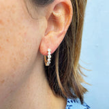 1.19ct Diamond Bezel 14K Yellow Gold Hoop Earrings