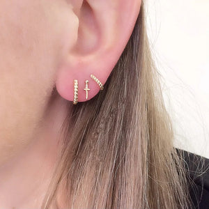 Petite Twist 14K Gold Huggie Earrings