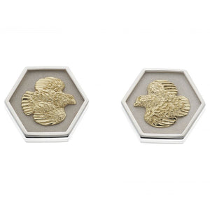 Grainger McKoy 14K Gold & Silver Quail Hexagon Earrings