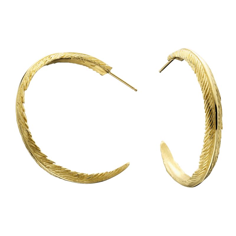 Grainger McKoy 14K Yellow Gold Narrow Feather Earrings