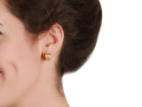 Elizabeth Locke Gold Daisy Flat Wide Hoop Earrings