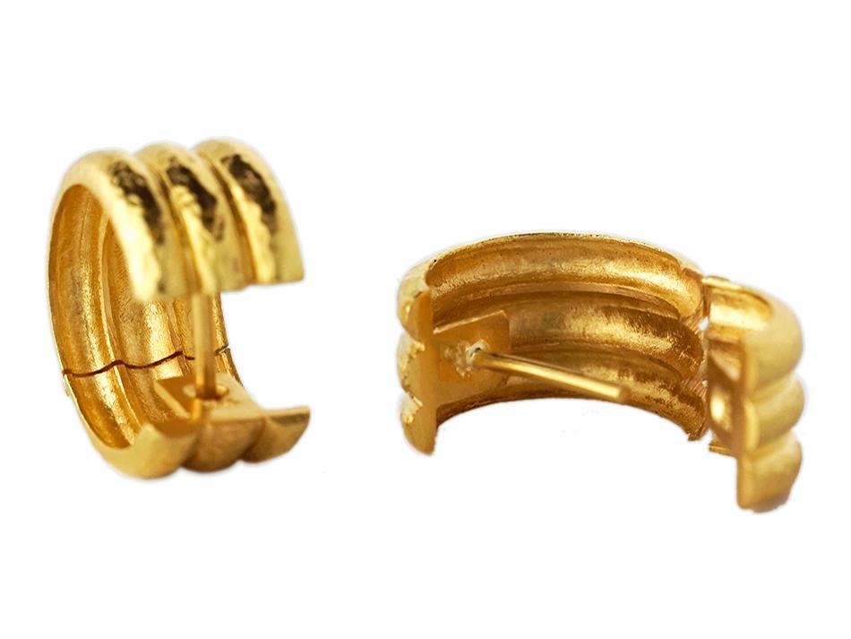 Elizabeth Locke Banded Wide Hoop Earrings