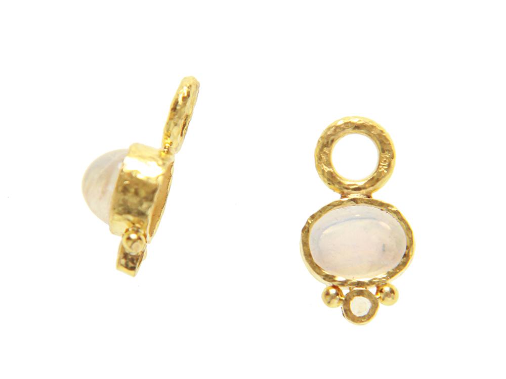 Elizabeth Locke Oval Cabochon Moonstone Earring Charms