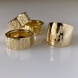 14K Gold Engraved Cypher Ring