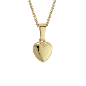 Child 14K Yellow Gold Puffy Heart Pendant Necklace