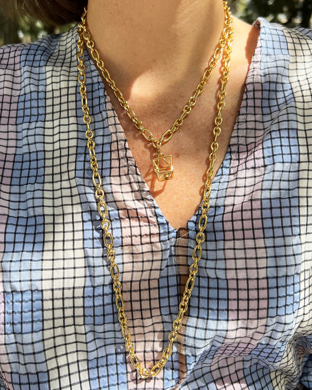 Goldbug Oval & Round Heavy Chain Necklace