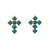 Goldbug Lowcountry Turquoise Cross Stud Earrings