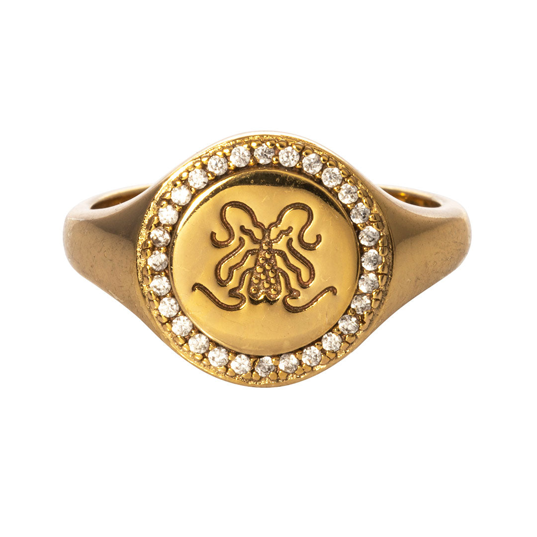 Goldbug Sparkling Bug Crest Ring