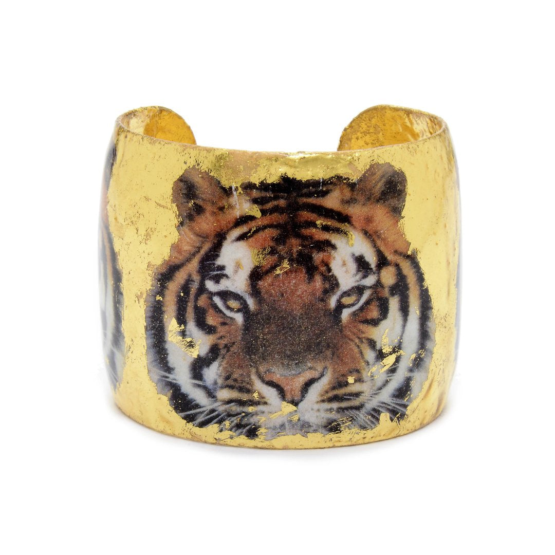 Evocateur Bengal Tiger 22K Gold Leaf Cuff 